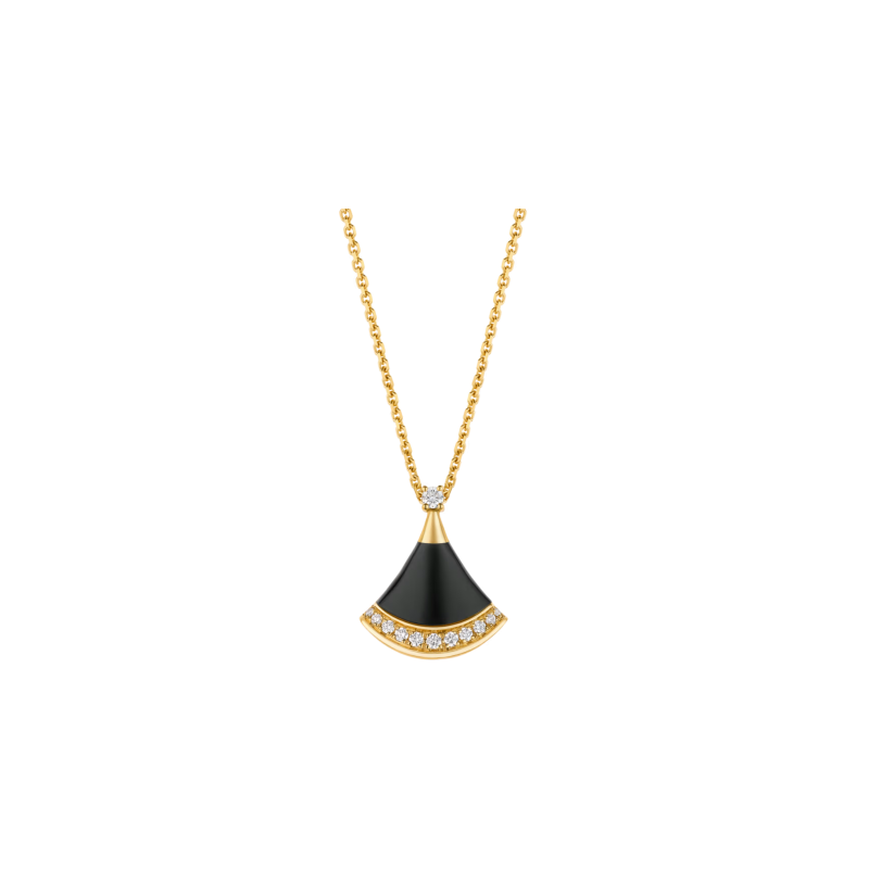 Bulgari | COLLANA DIVAS' DREAM IN ORO ROSA CON ONICE E PAV&Eacute; DI DIAMANTI - CL860377 (1)