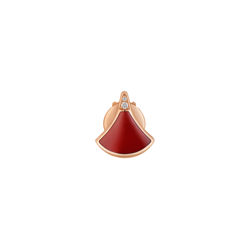 Bulgari | ORECCHINO SINGOLO DIVAS' DREAM IN ORO ROSA CON CORNIOLA E DIAMANTI - OR860561 (1)