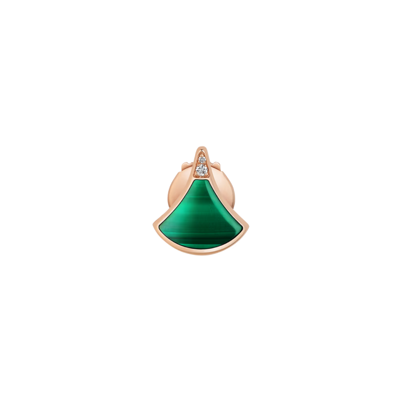 Bulgari | ORECCHINO SINGOLO DIVAS' DREAM IN ORO ROSA CON MALACHITE E DIAMANTI - OR860562 (1)