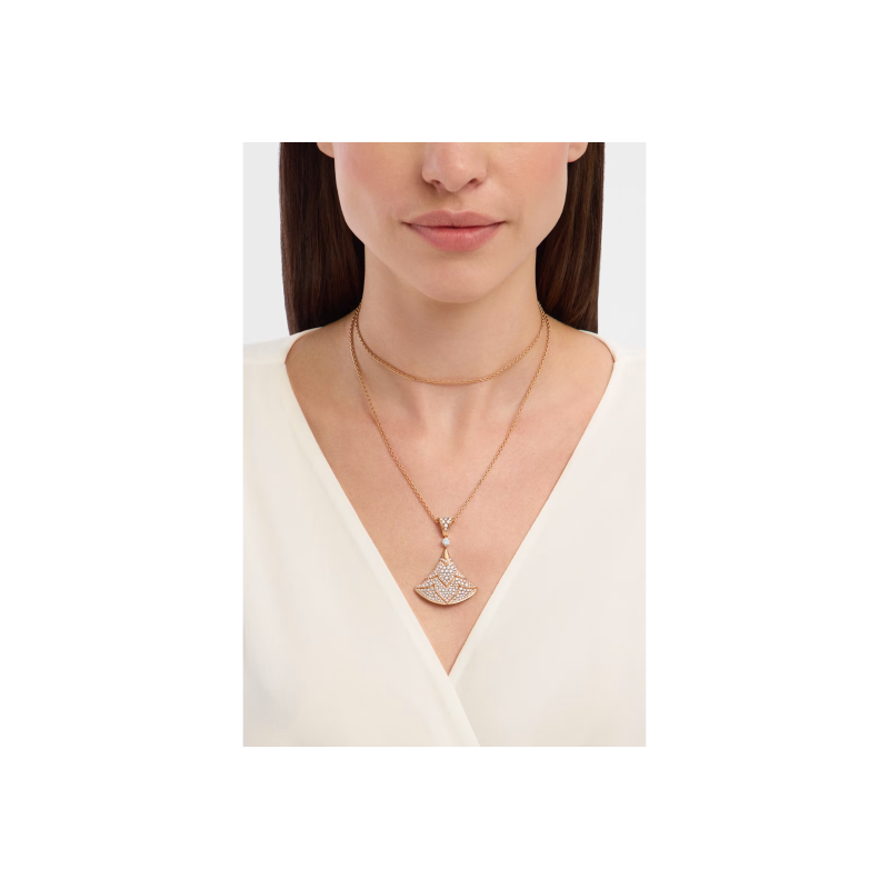 Bulgari | COLLANA DIVAS' DREAM IN ORO ROSA FULL PAV&Eacute; DI DIAMANTI - CL860411 (5)