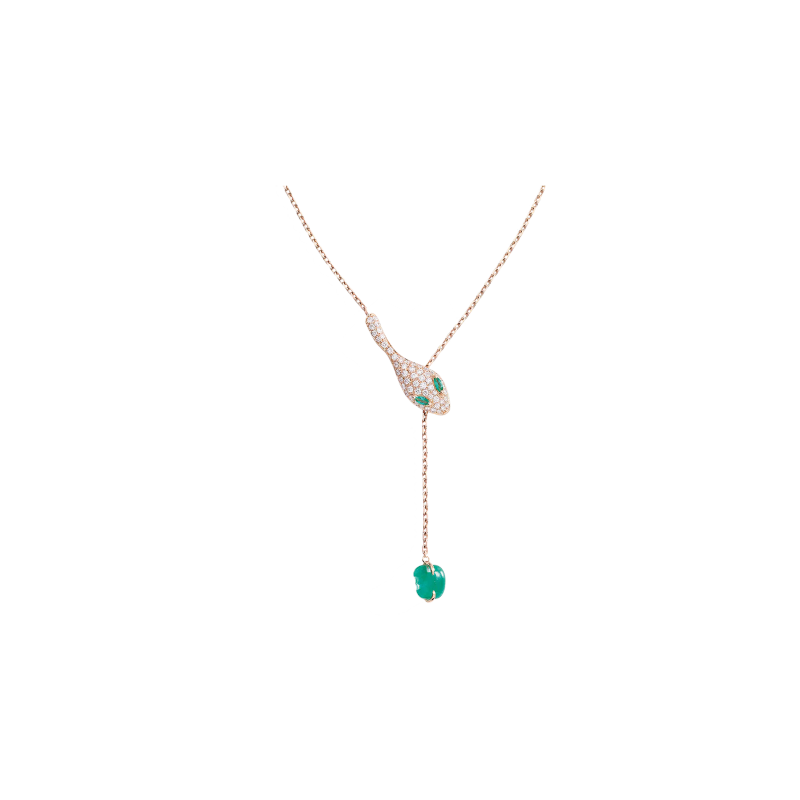 Dada Arrigoni | COLLANA  MALAFEMMINA IN ORO ROSA, DIAMANTI, SMERALDI E GIADA VERDE - DMF01CARRDIGDSM (1)