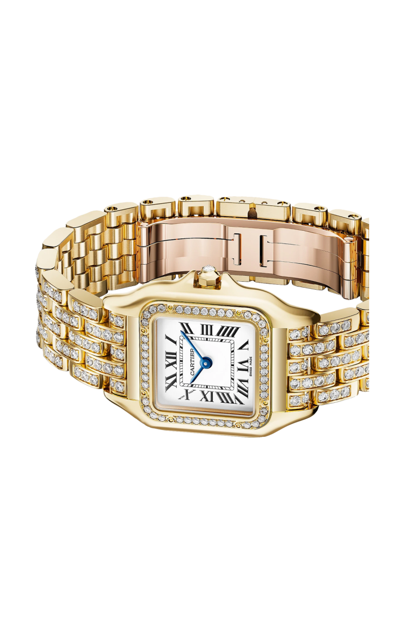 Cartier | PANTH&Egrave;RE DE CARTIER, MODELLO MEDIO, ORO GIALLO, DIAMANTI, QUARZO - WJPN0060 (5)