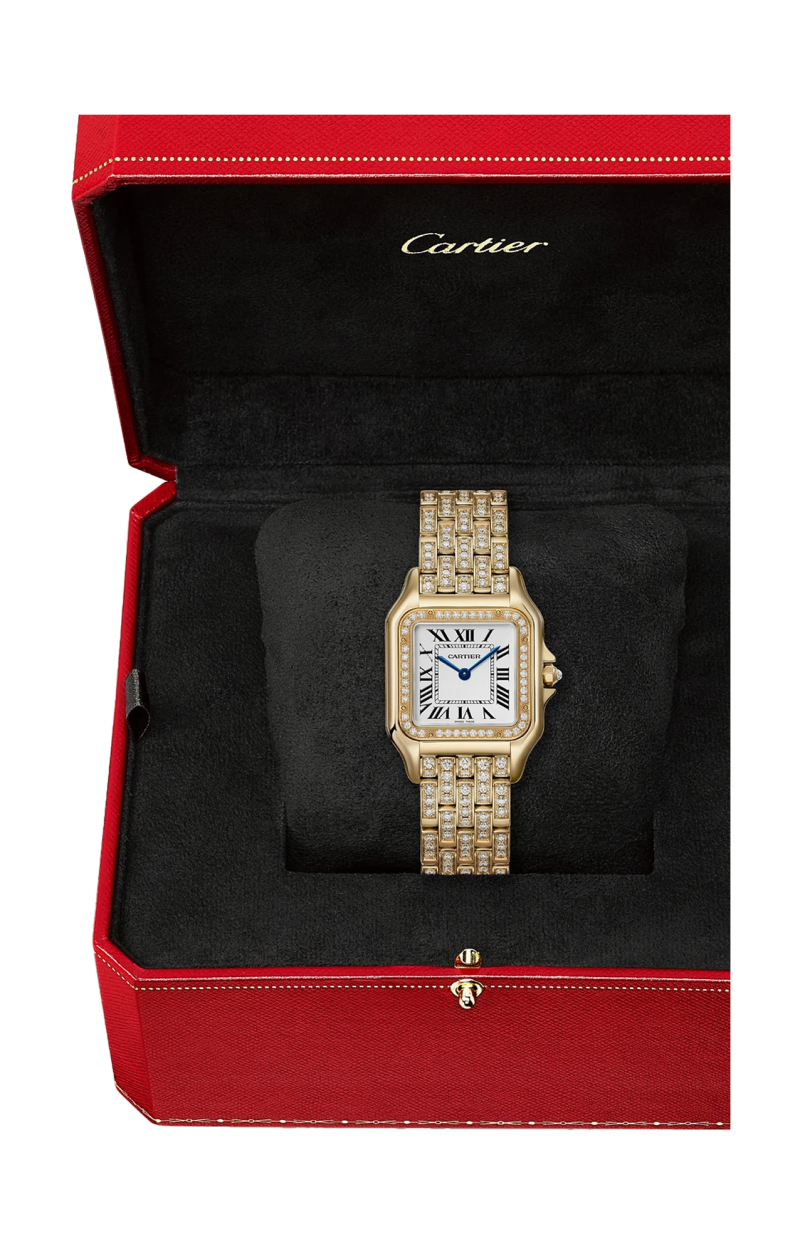 Cartier | PANTH&Egrave;RE DE CARTIER, MODELLO MEDIO, ORO GIALLO, DIAMANTI, QUARZO - WJPN0060 (7)