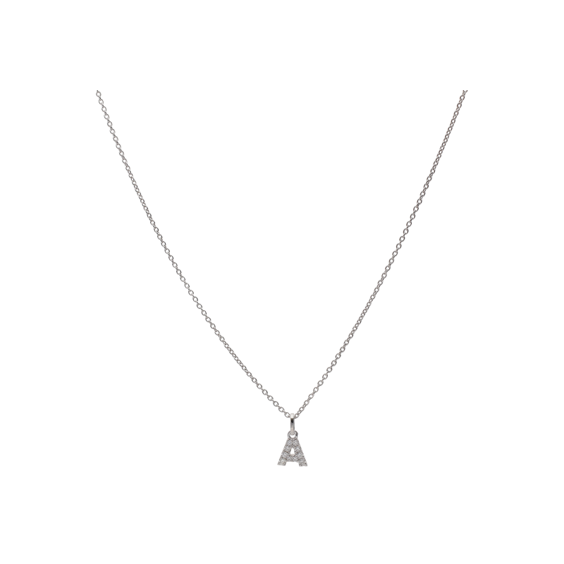 Bartorelli Italian Jewels | GIROCOLLO IN ORO BIANCO CON LETTERA 