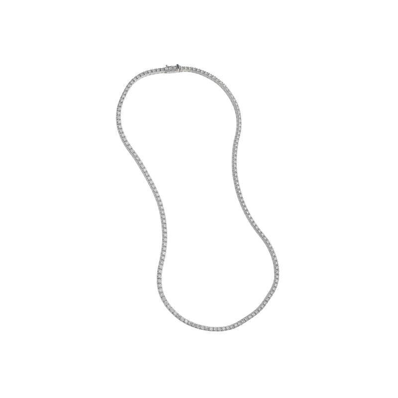 Bartorelli Italian Jewels | GIROCOLLO TENNIS IN ORO BIANCO CON DIAMANTI BIANCHI - 417-COQ-240-46 (1)