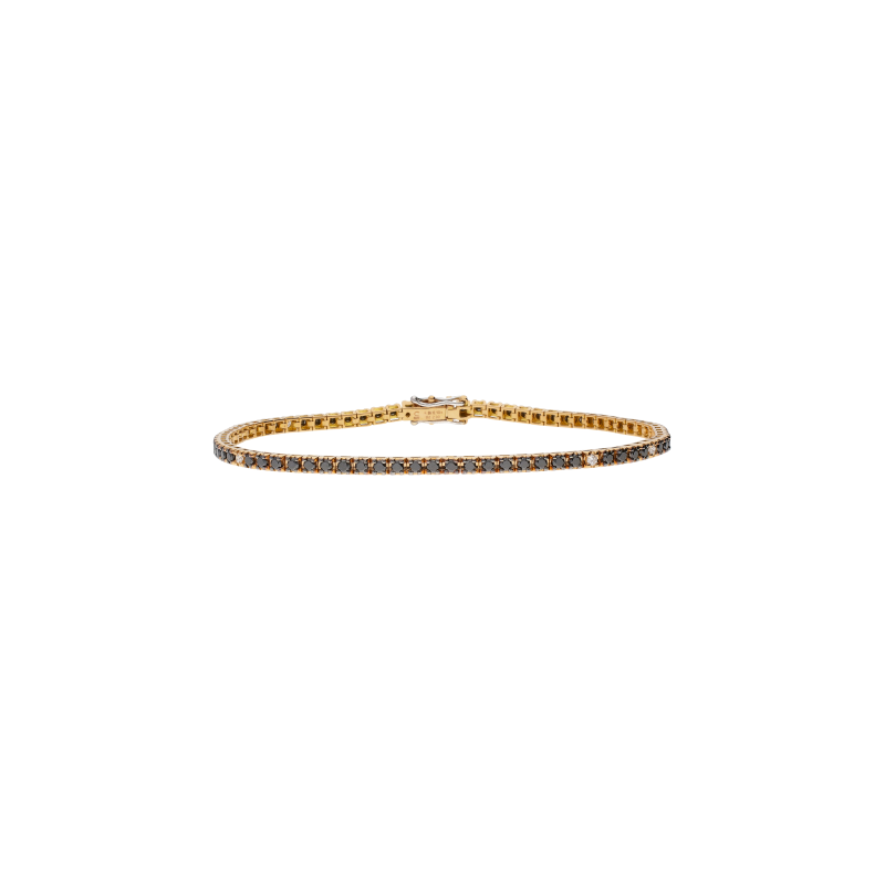 Bartorelli Italian Jewels | BRACCIALE TENNIS IN ORO ROSA CON DIAMANTI NERI E DIAMANTI BIANCHI - 329-L1052-F-U (1)