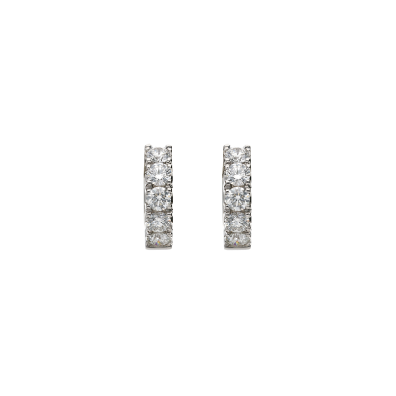 Bartorelli Italian Jewels | ORECCHNI A CERCHIO PICCOLO IN ORO BIANCO E DEMI-PAV&Eacute; DI DIAMANTI - 292-C2 (1)