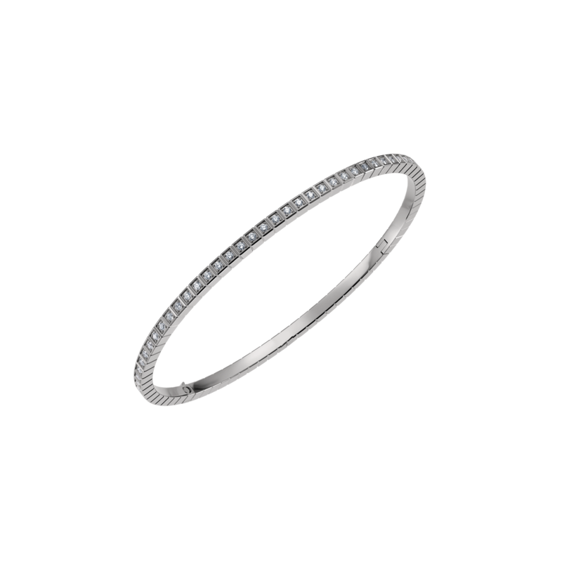 Chopard | CHOPARD - BRACCIALE GIUNCO  ICE CUBE ORO BIANCO ETICO, PAV&Eacute; DI DIAMANTI - 857702 (1)