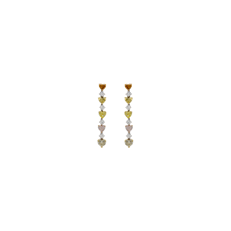 Bartorelli Italian Jewels | ORECCHINI BARTORELLI HIGH JEWELRY FANCY LOVE CUORI  IN ORO ROSA E ORO BIANCO CON DIAMANTI BIANCHI  E FANCY - GO/ET/A811 (1)