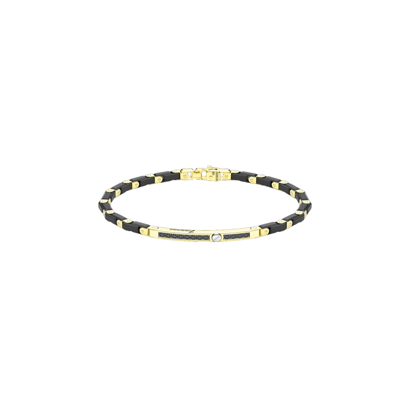 Zancan | BRACCIALE ZANCAN IN ORO 18KT E CERAMICA NERA - KB042G-N (1)