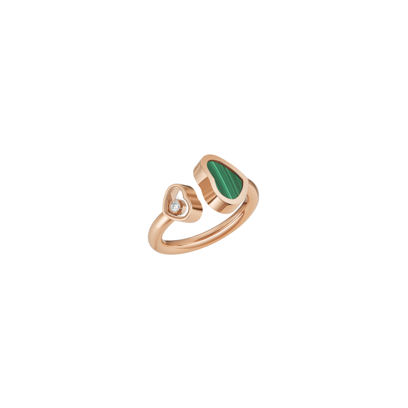 Chopard | CHOPARD - ANELLO IN ORO ROSA CON DIAMANTE E MALACHITE - 829482 (1)