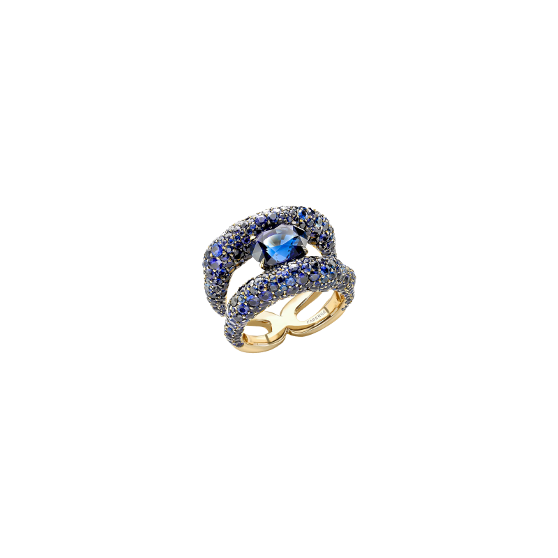 Faberg&eacute; | ANELLO CHARMEUSE IN ORO GIALLO E ZAFFIRI BLU - 958RG1593 (1)