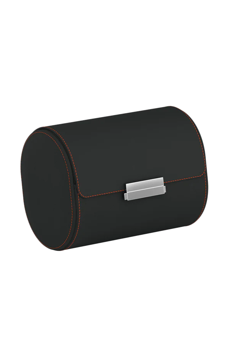 Scatola Del Tempo | POCHETTE 2 ASTUCCIO PER OROLOGI IN PELLE GRIGIO ARDESIA/ARANCIONE (2)