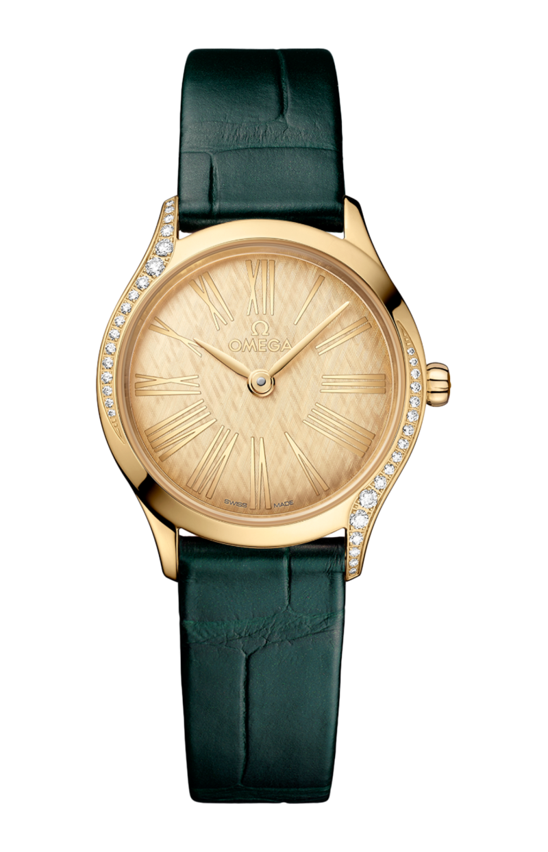 Omega | DE VILLE MINI TR&Eacute;SOR 26 MM, ORO MOONSHINE&trade; SU ALLIGATORE - 428.58.26.60.99.001 (1)