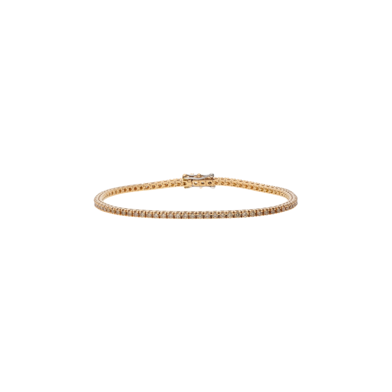 Bartorelli Italian Jewels | BRACCIALE TENNIS IN ORO ROSA E DIAMANTI BROWN - 329-PRE-C (1)