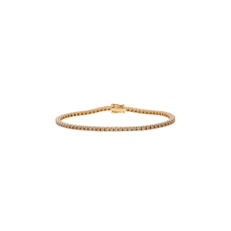 Bartorelli Italian Jewels | BRACCIALE TENNIS IN ORO ROSA E DIAMANTI BROWN - 417-Q225 (1)