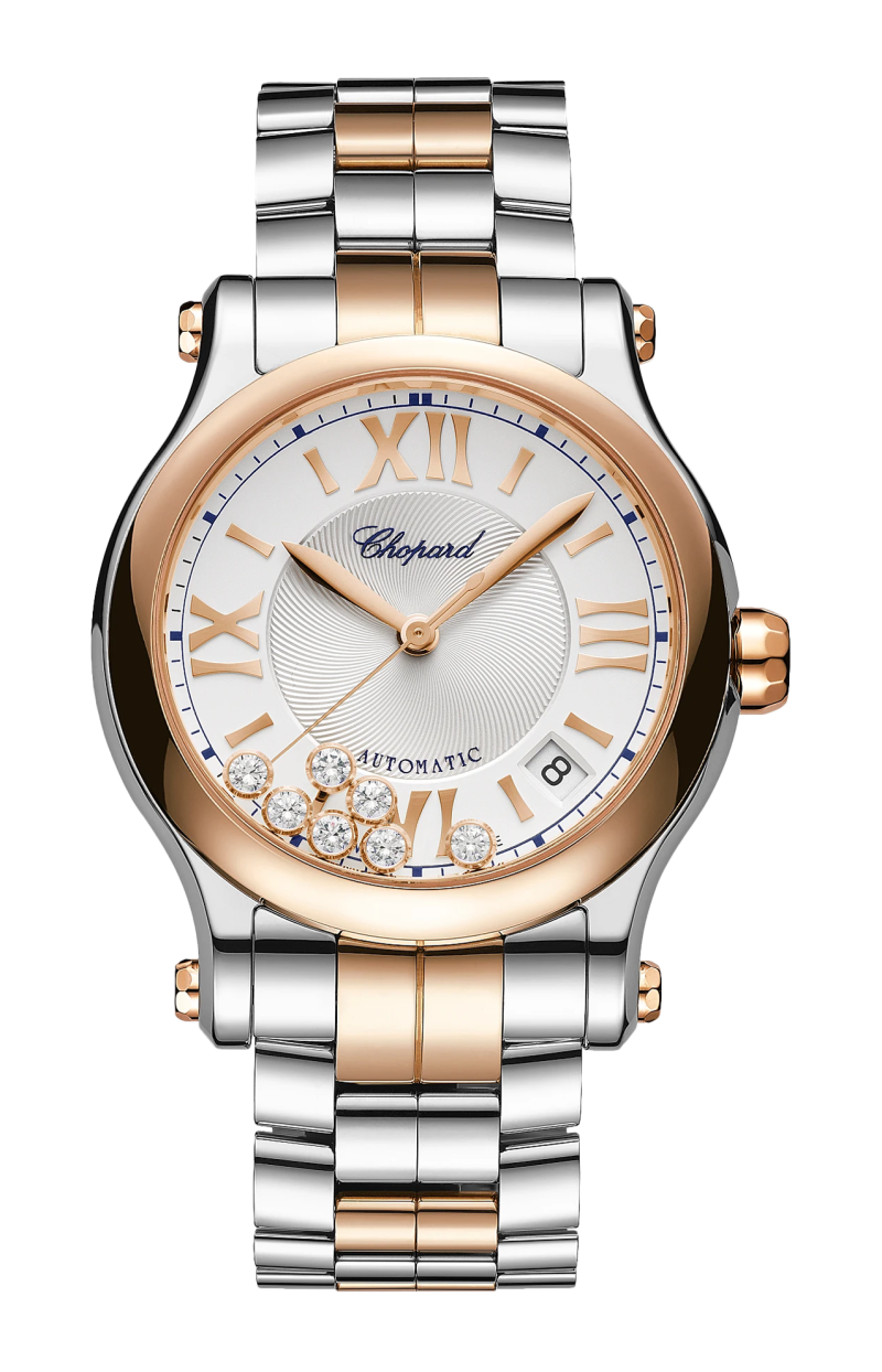 Chopard | HAPPY SPORT 36 MM, AUTOMATICO, ORO ROSA ETICO, LUCENT STEEL&trade;, DIAMANTI - 278559 (1)