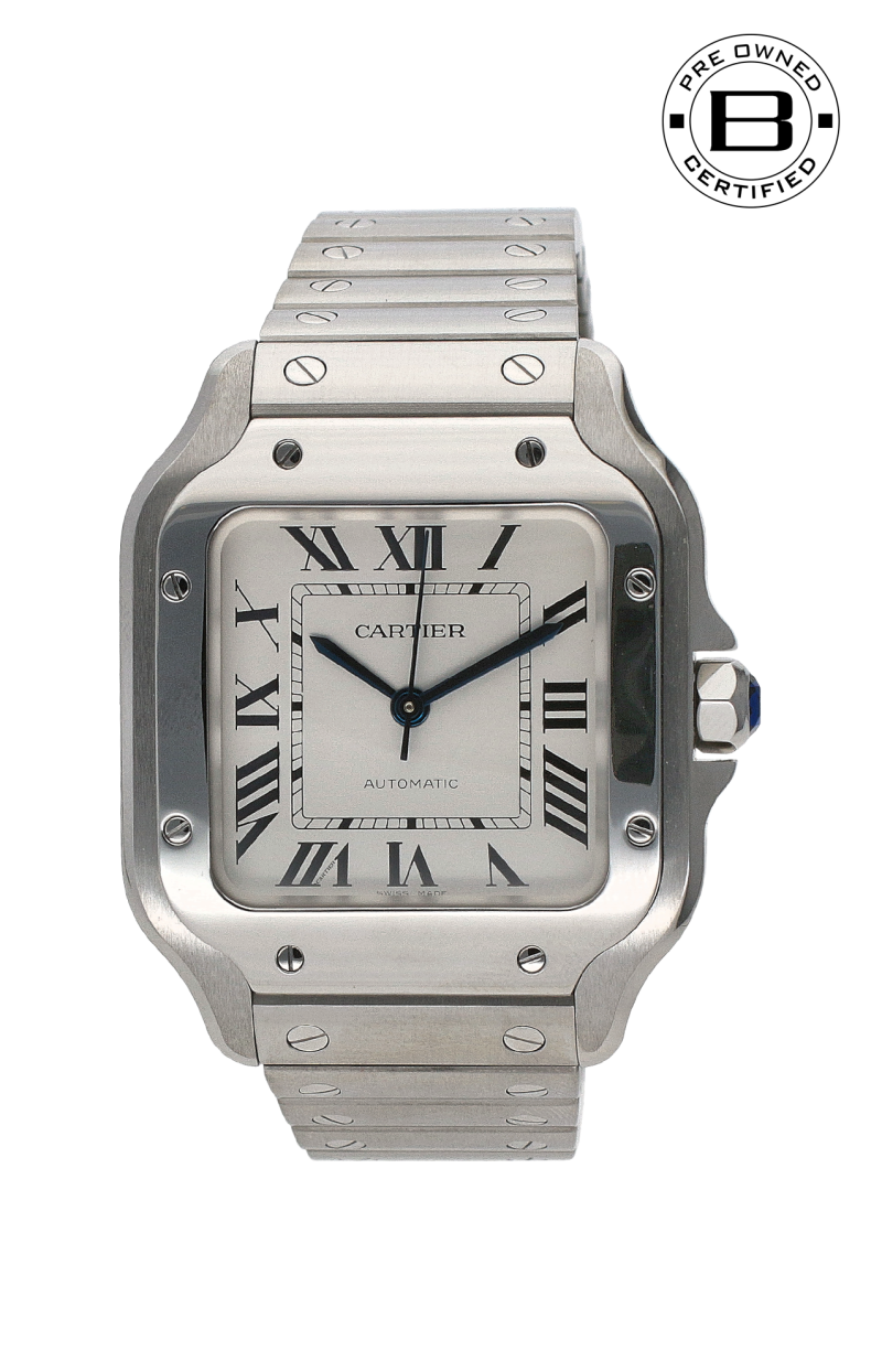 Cartier | SANTOS DE CARTIER MODELLO MEDIO, ACCIAIO, AUTOMATICO - U-WSSA0029 (1)