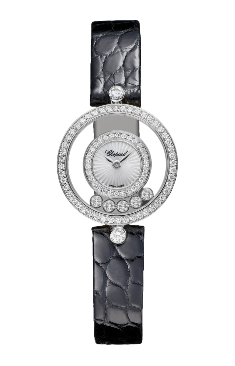 Chopard | HAPPY DIAMONDS ICONS 26 MM, QUARZO, ORO BIANCO ETICO, DIAMANTI - 203957 (1)