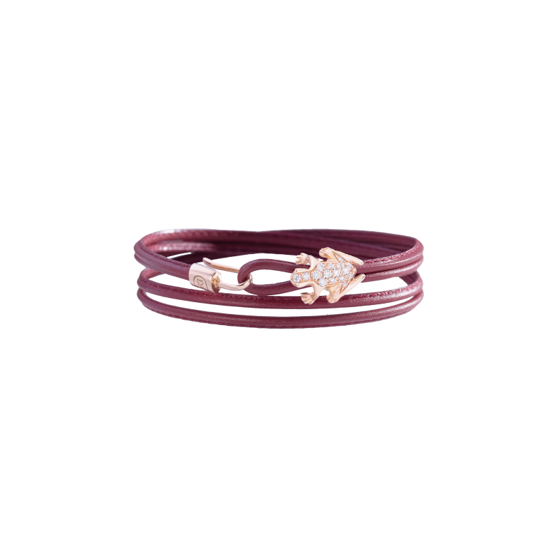 Dada Arrigoni | BRACCIALE HAPPY FROG IN PELLE BORDEAUX - DHF12BRRRDIXX (1)