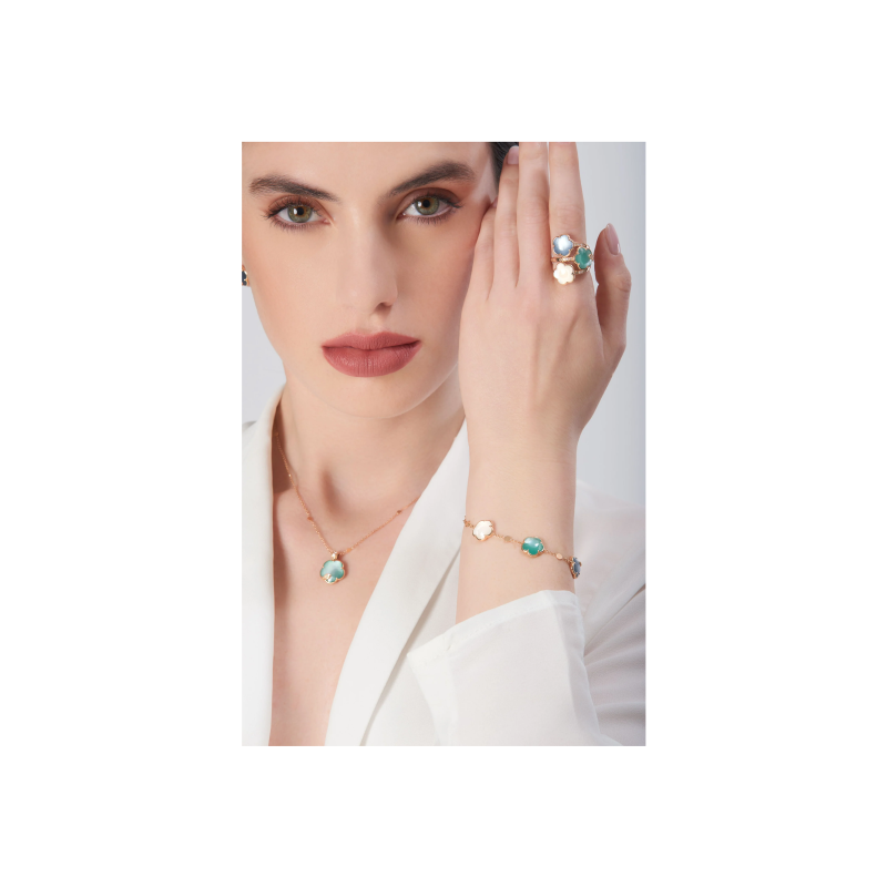 Pasquale Bruni | BRACCIALE PETIT JOLI LUNAIRE IN ORO ROSA CON GEMMA PEARL OF THE MOON, GEMMA LUNAR GARDEN, GEMMA LUNAR NIGHT BLUE E DIAMANTI - 16682R (2)