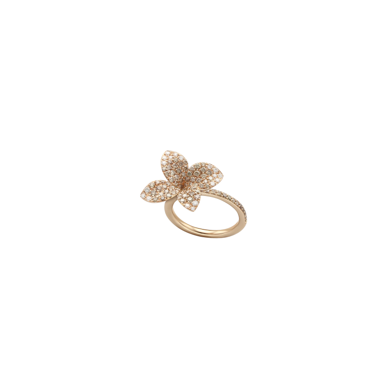 Pasquale Bruni | ANELLO PETIT GARDEN FIORE MEDIO IN ORO ROSA CON DIAMANTI - 15376R (1)