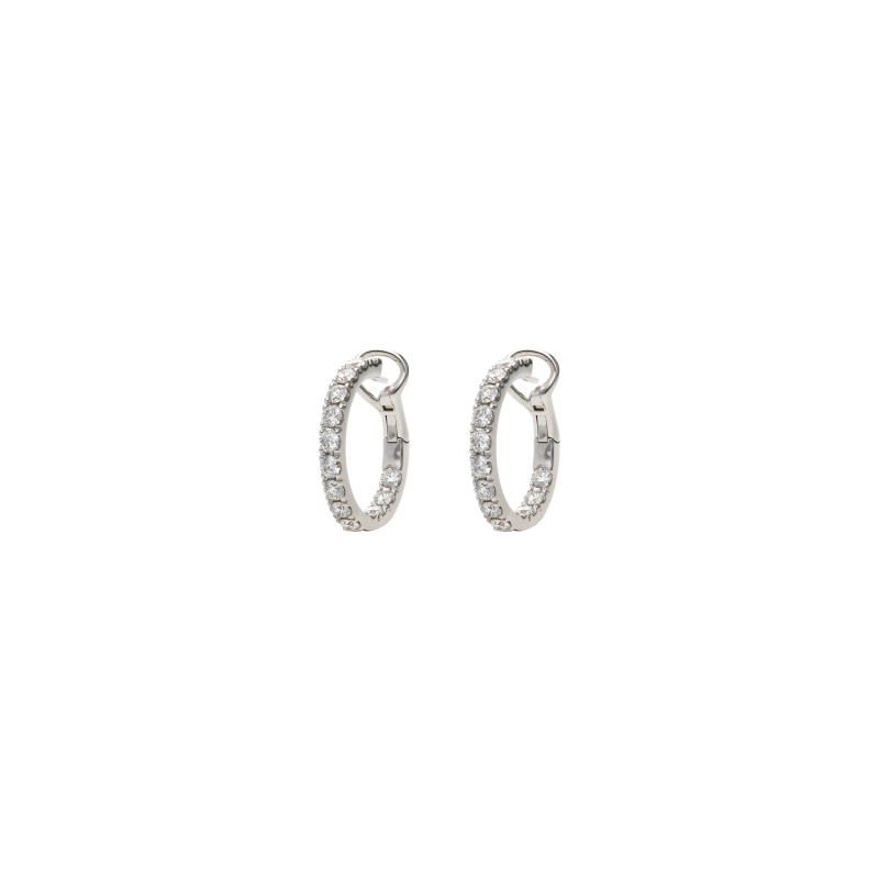 Bartorelli Italian Jewels | ORECCHINI A CERCHIO IN ORO BIANCO E DIAMANTI - 000-5550NS (1)