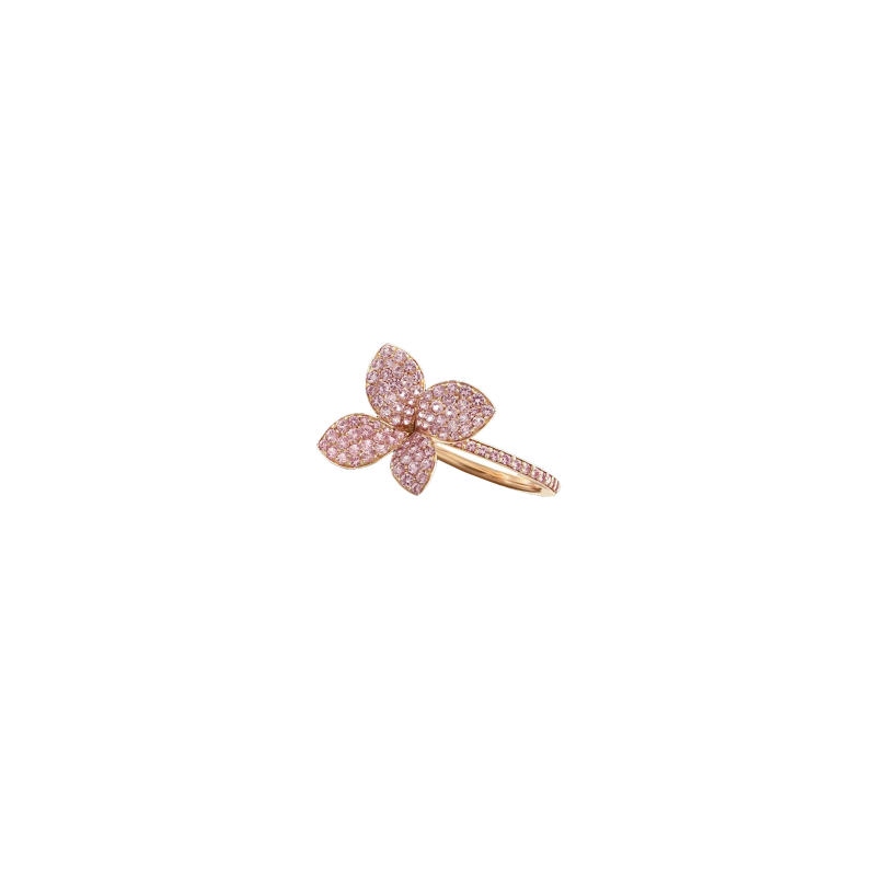 Pasquale Bruni | ANELLO PETIT GARDEN IN ORO ROSA E PAV&Eacute; DI ZAFFIRI ROSA - 16115R (1)