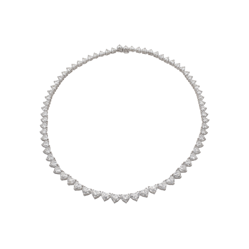 Bartorelli Italian Jewels | COLLANA GIROCOLLO IN ORO BIANCO CON DIAMANTI CUORE CERTIFICATI - COLCUORIOB (1)