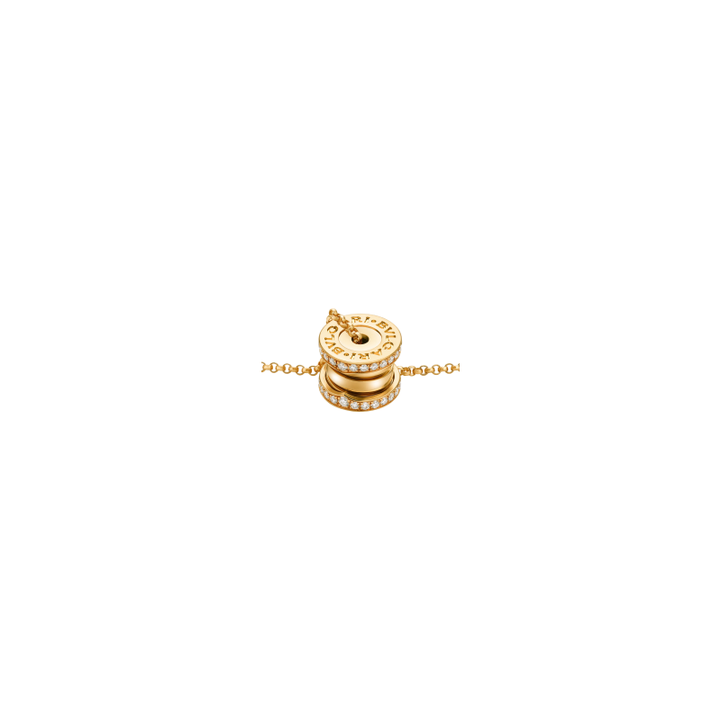 Bulgari | COLLANA B.ZERO1 MINI IN ORO GIALLO E DEMI-PAV&Eacute; DI DIAMANTI - CL860784 (3)