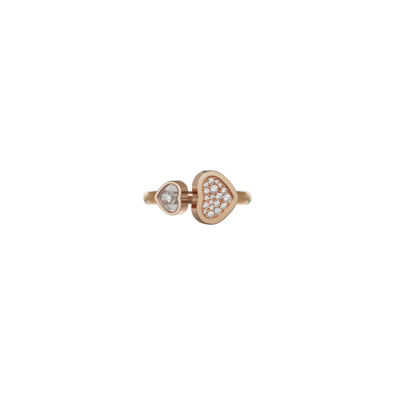 Chopard | CHOPARD  - ANELLO HAPPY HEARTS IN ORO ROSA ETICO, DIAMANTI - 829482 (2)