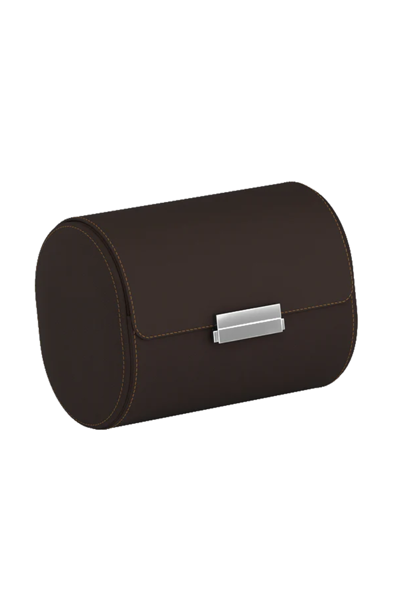 Scatola Del Tempo | POCHETTE 2 ASTUCCIO PER OROLOGI IN PELLE CIOCCOLATO/CASTAGNO (2)