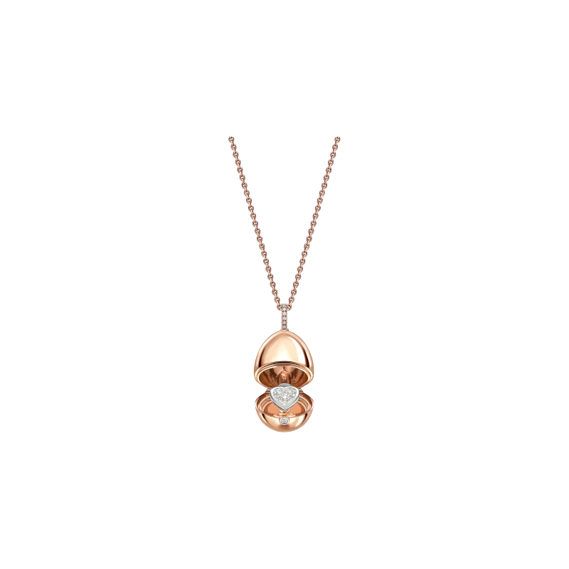 Faberg&eacute; | OVETTO FABERG&Eacute; HERITAGE IN ORO ROSA CON SORPRESA DIAMANTE A FORMA DI CUORE CERTIFICATO GIA - 2817 (1)