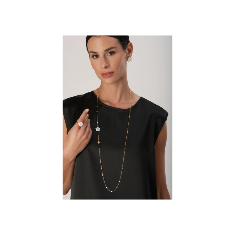 Pasquale Bruni | SAUTOIR BON TON IN ORO ROSA CON QUARZO LATTEO E DIAMANTI - 15623R (2)