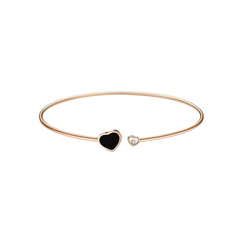 Chopard | CHOPARD - COLLANA GIROCOLLO HAPPY HEARTS, ORO ROSA ETICO, DIAMANTE, ONICE - 819482-5202 (1)