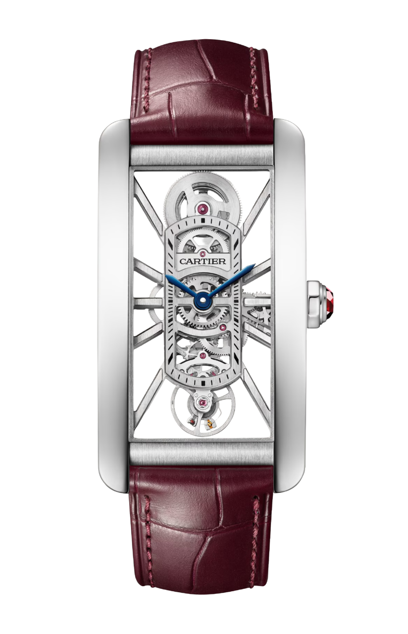 Cartier | TANK AM&Eacute;RICAINE SCHELETRATO MODELLO GRANDE, PLATINO, MANUALE - WHTA0041 (1)
