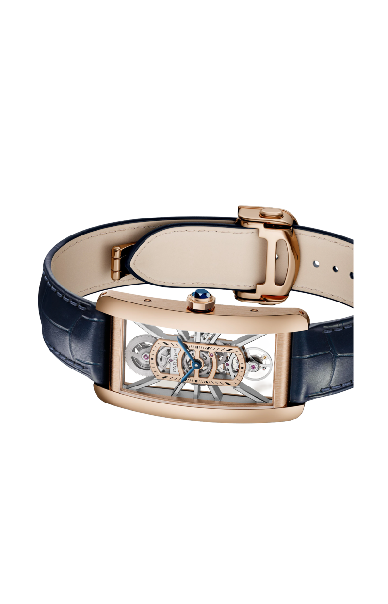 Cartier | TANK AM&Eacute;RICAINE SCHELETRATO MODELLO GRANDE, ORO ROSA, MANUALE - WHTA0040 (4)