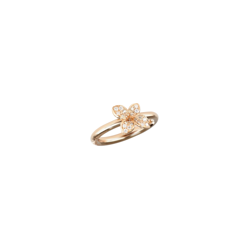 Pasquale Bruni | ANELLO PETIT GARDEN IN ORO ROSA CON DIAMANTI BIANCHI E CHAMPAGNE - 16801R (1)