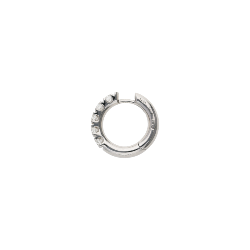 Bartorelli Italian Jewels | ORECCHINI A CERCHIO PICCOLO IN ORO BIANCO E DEMI-PAV&Eacute; DI DIAMANTI - 117-OR880-5 (2)