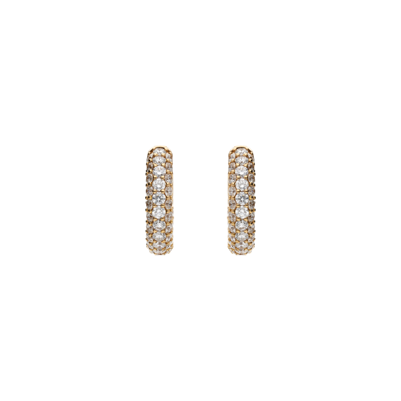 Bartorelli Italian Jewels | ORECCHINI A CERCHIO PICCOLO IN ORO ROSA E PAV&Eacute; DI DIAMANTI - 234-6356 (1)