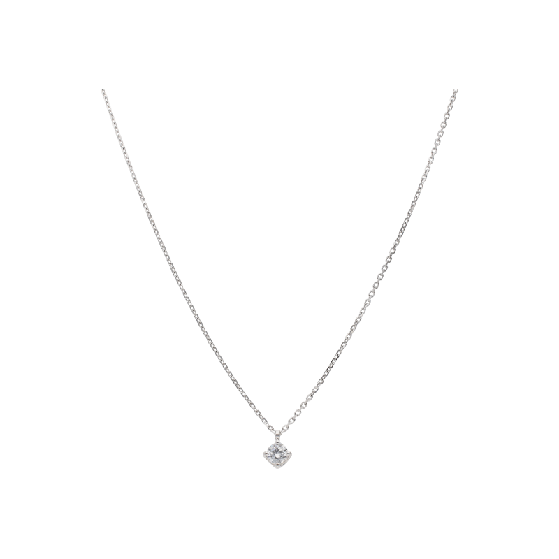 Bartorelli Italian Jewels | COLLANA GIROCOLLO PUNTO LUCE A SPECCHIO IN ORO BIANCO E DIAMANTE - 318-2595-C-430 (1)