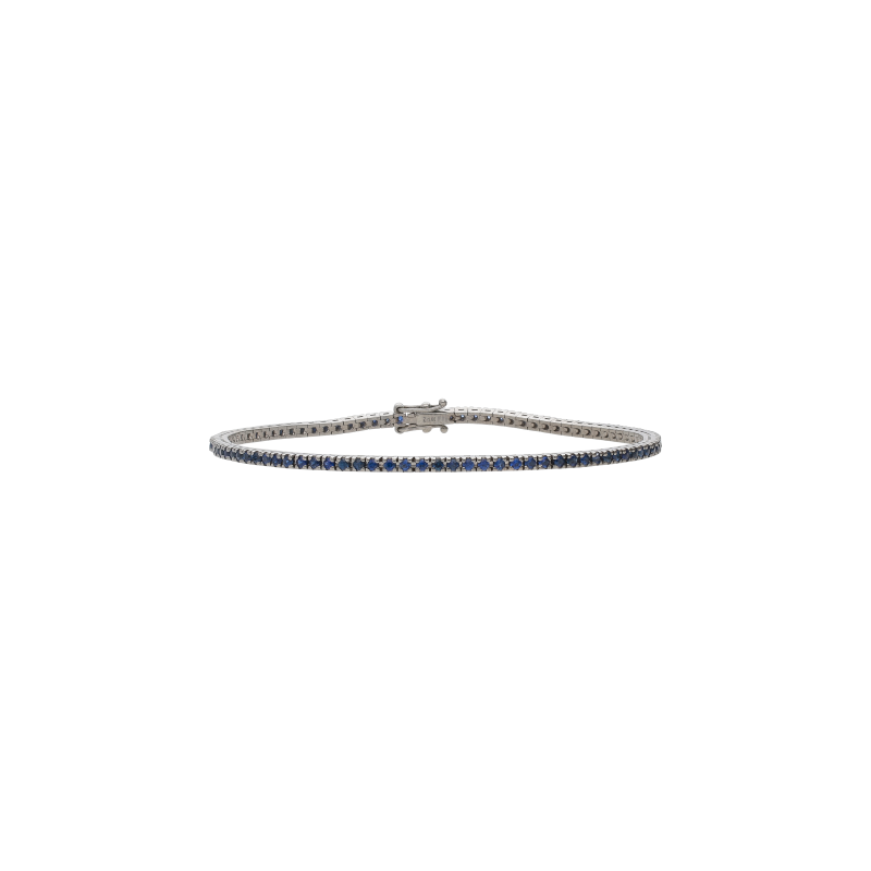 Bartorelli Italian Jewels | BRACCIALE TENNIS IN ORO BIANCO CON ZAFFIRI BLU - 329-PRE-B (1)
