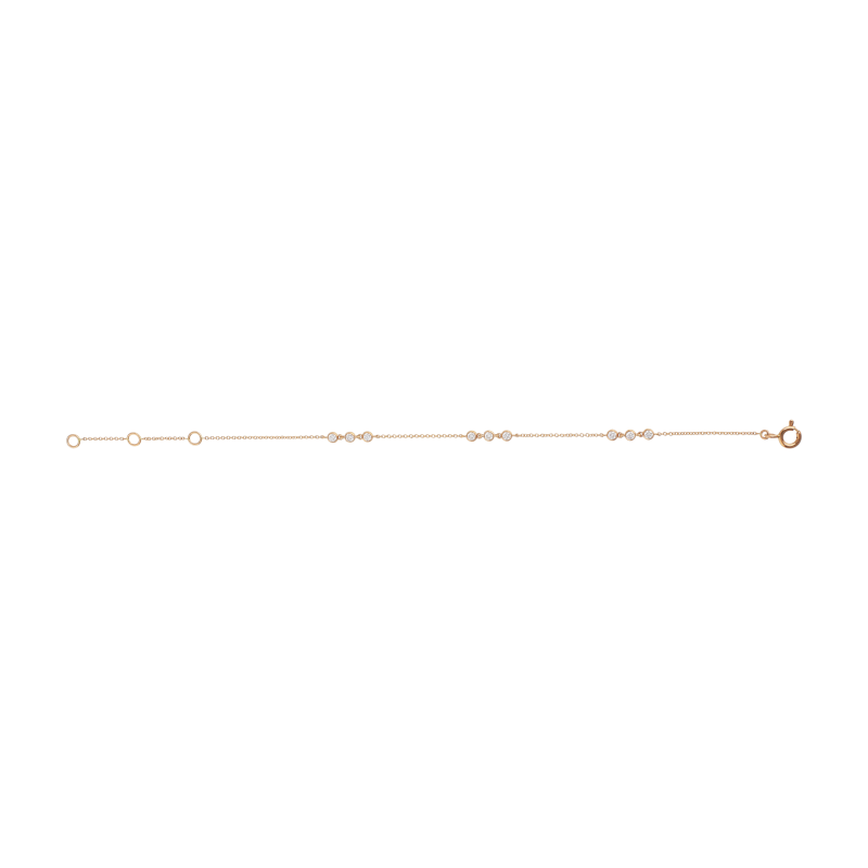 Bartorelli Italian Jewels | BRACCIALE MORBIDO IN ORO ROSA CON 9 DIAMANTI A INTERVALLO - 370-XB4156 (1)