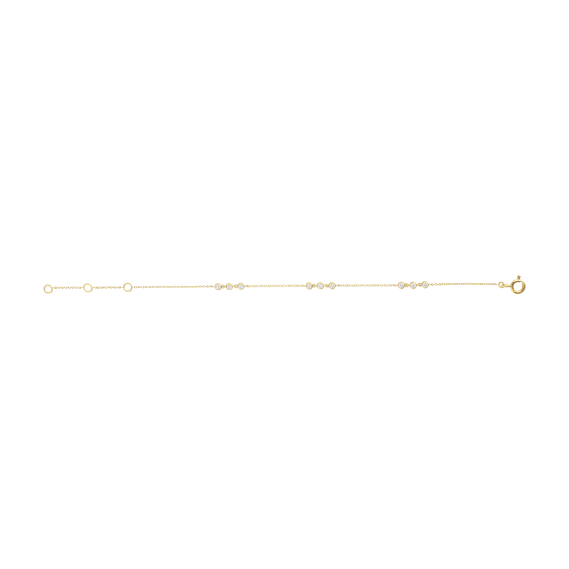 Bartorelli Italian Jewels | BRACCIALE MORBIDO IN ORO GIALLO CON 9 DIAMANTI A INTERVALLO - 370-XB4156 (1)