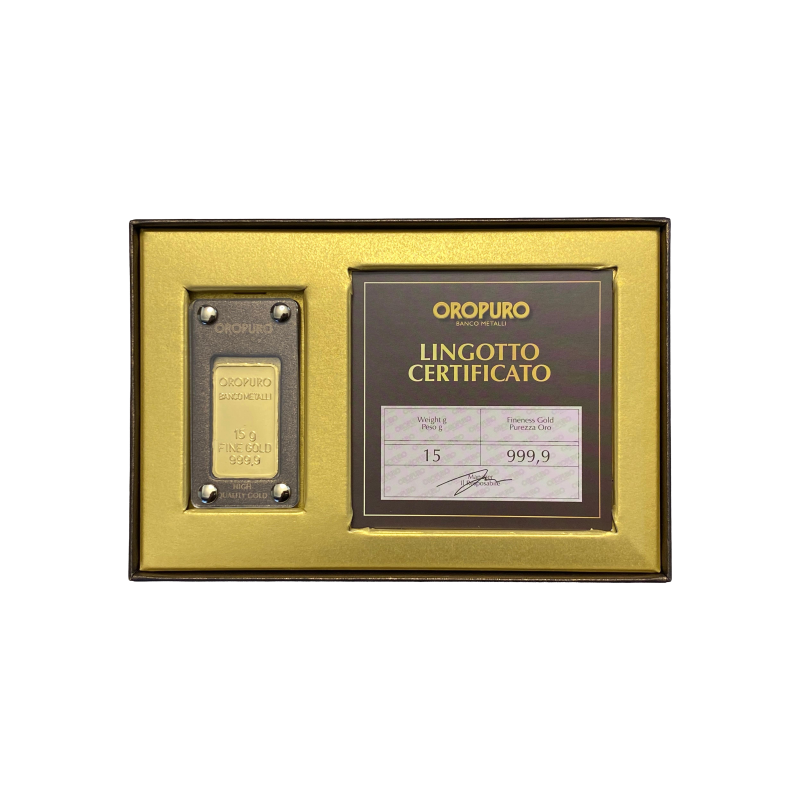 Bartorelli Italian Jewels | BLISTER 1 LINGOTTO ORO 999,9 (24 CARATI) DA 15 GR. - LGR15 (1)