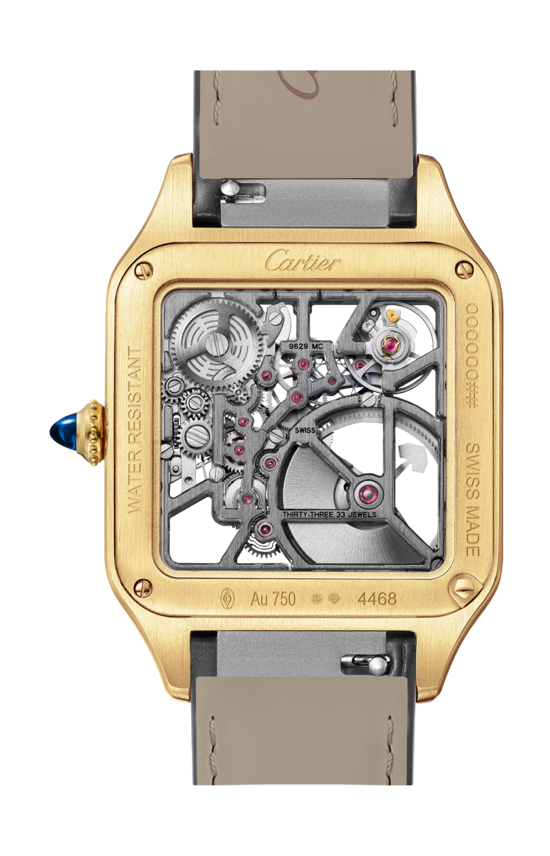 Cartier | SANTOS-DUMONT SCHELETRATO DOTATO DI MICROROTORE MODELLO GRANDE, AUTOMATICO, ORO GIALLO - WHSA0043 (4)