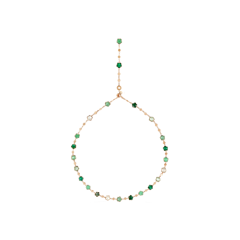 Pasquale Bruni | COLLANA FIGLIA DEI FIORI IN ORO ROSA CON AGATA VERDE, PIETRA DI LUNA BIANCA, MALACHITE, CRISOPRASIO, PRASIOLITE, AVVENTURINA VERDE, AGATA MUSCHIATA, E DIAMANTE - 16777R (1)