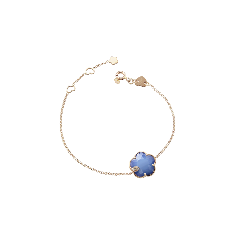 Pasquale Bruni | BRACCIALE PETIT JOLI IN ORO ROSA CON DOPPIETTA DI LAPISLAZZULI E AGATA BIANCA CON DIAMANTI - 16134R (1)