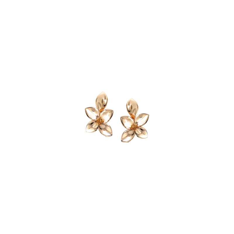 Pasquale Bruni | ORECCHINI GIARDINI SEGRETI IN ORO ROSA E DIAMANTI, 5 FOGLIE - 16709R (1)