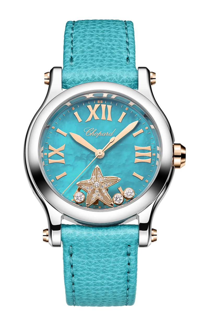 Chopard | HAPPY STARFISH 36 MM, QUARZO, ORO ROSA ETICO, LUCENT STEEL&trade;, DIAMANTI - 278598-6002 (1)